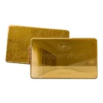 gabriel tech frequenzkarte (73 x 45 mm) 24 karat vergoldet inkl. exklusivem lederetui